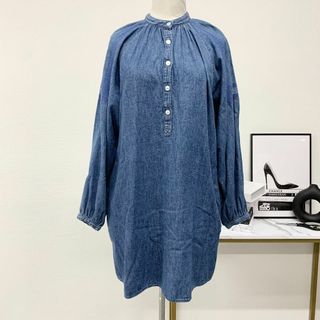 CELINE - セリーヌ CELINE ワンピース コットン デニム ブルー CELINE - セリーヌ CELINE ワンピース コットン デニム ブルー