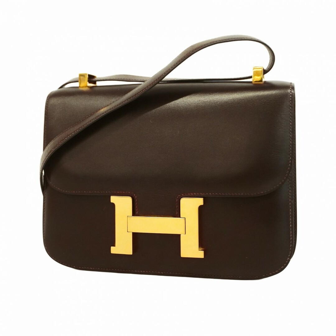 HERMES - ★SALE【5bb1374】エルメス ショルダーバッグ コンスタンス23 ボックスカーフ ブラウン ゴールド金具 ○I刻印【中古】レディース