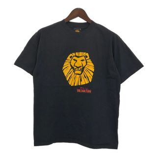 ディズニー(Disney)の00年代 Disney ディズニー THE LION KING ライオンキング ミュージカル 半袖Ｔシャツ ブラック (メンズ L) 中古 古着 T3922(Tシャツ/カットソー(半袖/袖なし))