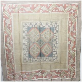 エリック プロベント 大判 シルク スカーフ 未使用 シフォン ブラウン 中古 Sランク Eric Provent | レディース 女性用  【ネコポス送料無料】(バンダナ/スカーフ)