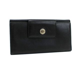 ブルガリ(BVLGARI)のブルガリ ブルガリブルガリ Ｗホック長財布 三つ折り ブラック レザー 中古 ABランク BVLGARI ｜メンズ レディース 男女兼用 ウォレット 財布 さいふ ブランド ロゴ シルバー金具 箱付き【送料無料】(財布)