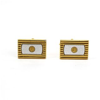 ダンヒル(Dunhill)のダンヒル カフス ゴールド×シルバー 中古 ABランク dunhill｜アクセサリー メンズ 男性用 ビジネス 仕事 スーツ小物  カフスボタン【ネコポス送料無料】(カフリンクス)