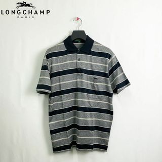 ロンシャン(LONGCHAMP)の送無■未使用品【ロンシャン】半袖ボーダーポロシャツ イタリア製 メンズ L(ポロシャツ)