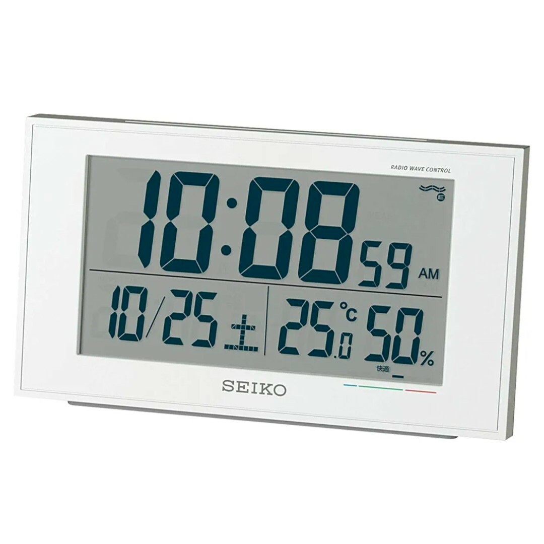 【35%OFF】 カレンダー 電波時計 クロック デジタル セイコー - SEIKO 快適度 セイコーならラクマ shop| Pon☆de☆Lion's by パールの通販 温度湿度表示 時計