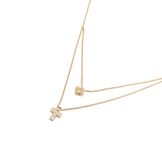 MIKIMOTO PERLITA　ミキモト ペルリータ　ダイヤモンドフラワー×クロスリング　ネックレス(ネックレス)