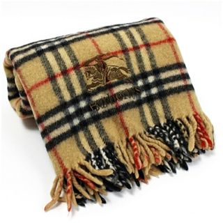 バーバリー(BURBERRY)のバーバリー ひざ掛け キャメル×チェック 108×61センチ 中古 ABランク Burberrys| メンズ レディース男性 女性 防寒  【送料無料】(その他)