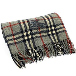 バーバリー(BURBERRY)のバーバリー ひざ掛け グレー×チェック 114×67センチ 中古 Bランク Burberrys | メンズ レディース男性 女性 防寒  【送料無料】(その他)