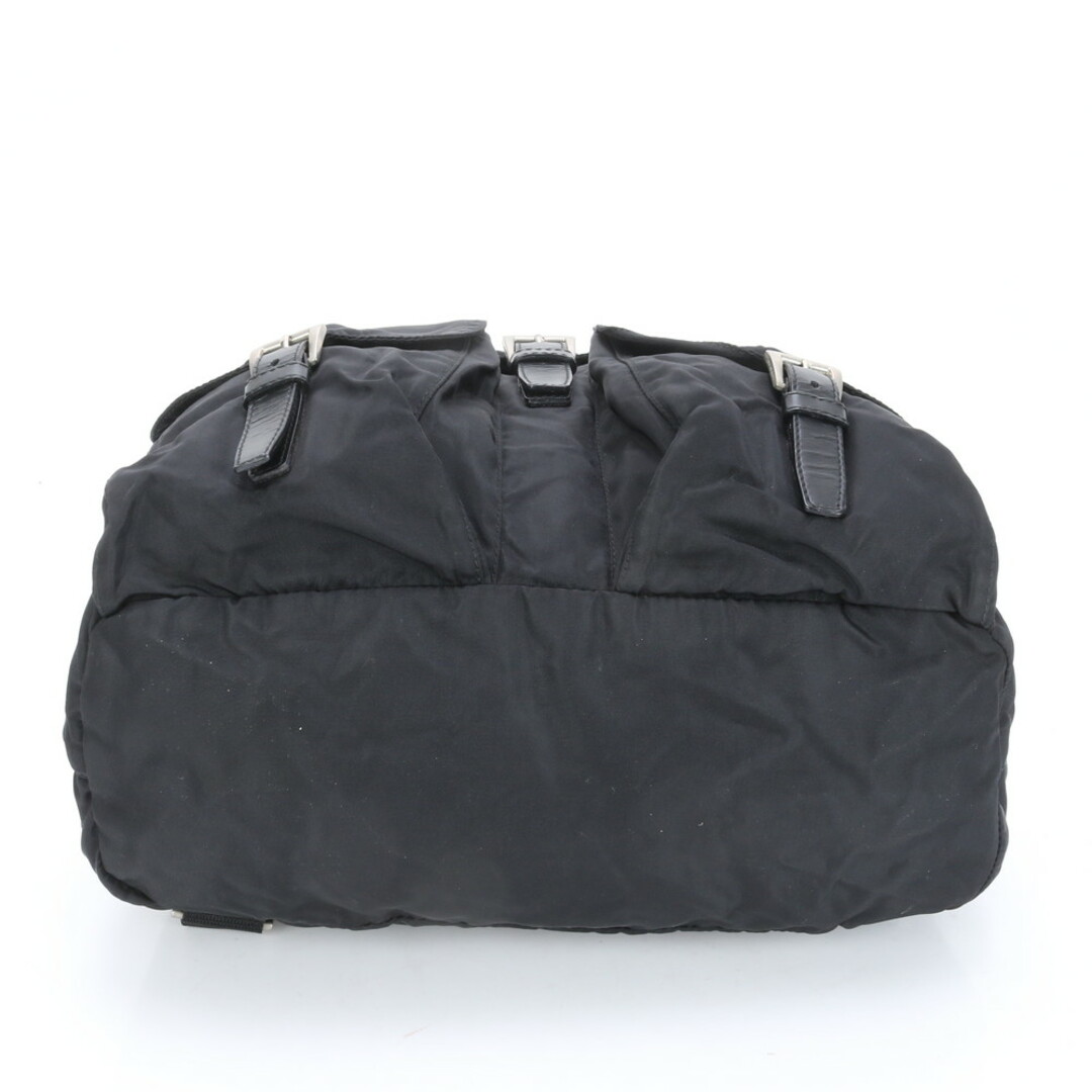 美品】鑑定済み プラダ ナイロンリュック レザー 三角ロゴ 美品】鑑定済み プラダ ナイロンリュック レザー 三角ロゴ