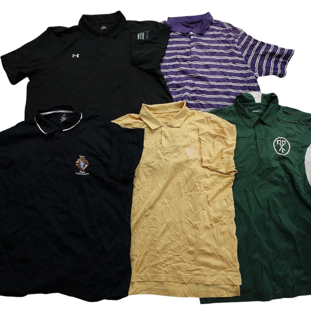 古着卸 まとめ売り ポロシャツ 20枚セット (メンズ 2XL ) ナイキ チェック柄 ボーダー 無地 単色 中古 古着 MY8063