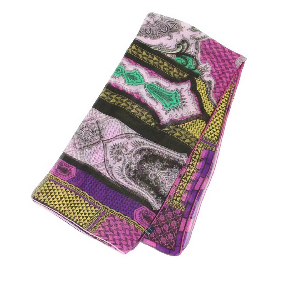 新品入荷 ETRO ラクマ フリマアプリ | 雑貨【レディース】【中古】 小物 ファッション ブランド / イタリア製 / パープル系 / シアー 大判 ストール / スカーフ シフォン シルク ペイズリー柄 エトロ 小物