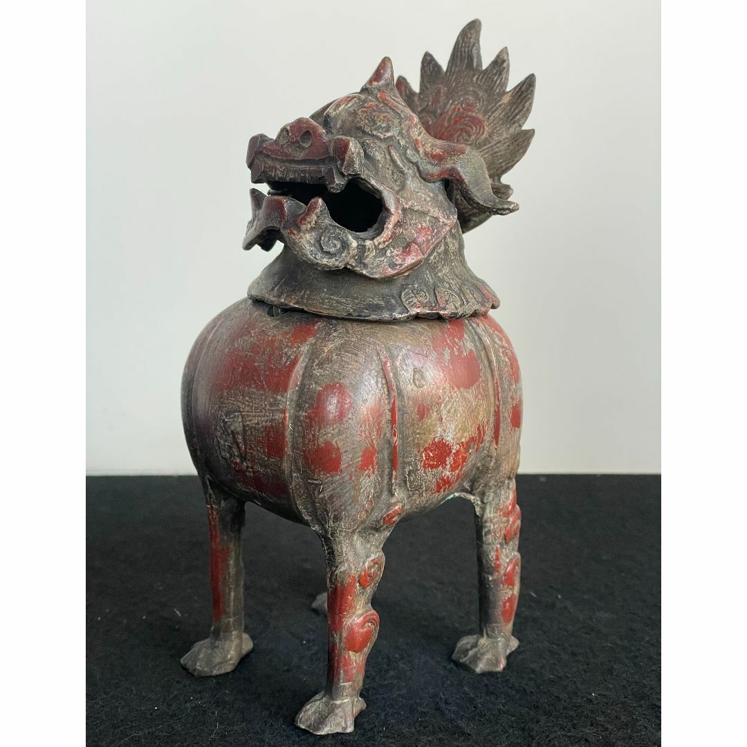 希少 中国 美術 古銅 獅子 香炉 香道具 骨董 古美術 唐物 古玩 唐獅子