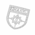 CHANEL シャネル ロゴ エンブレム ブローチ B18V ラインストーン シルバー金具 Made In Italy【送料無料】ココマーク【中古】25010126