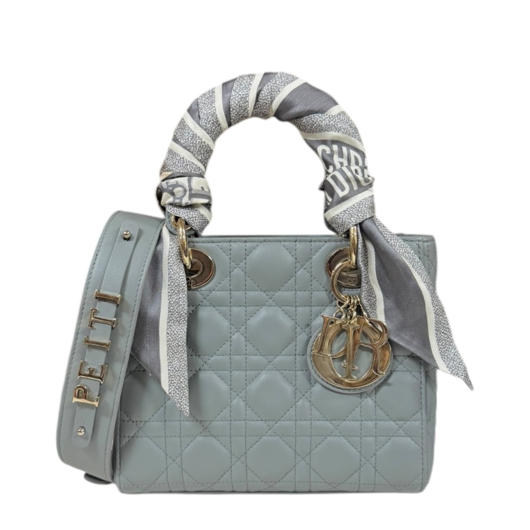 Dior - ディオール レディディオール スモール カナージュ ショルダーバッグ ラムスキン グレー レディース Dior  中古