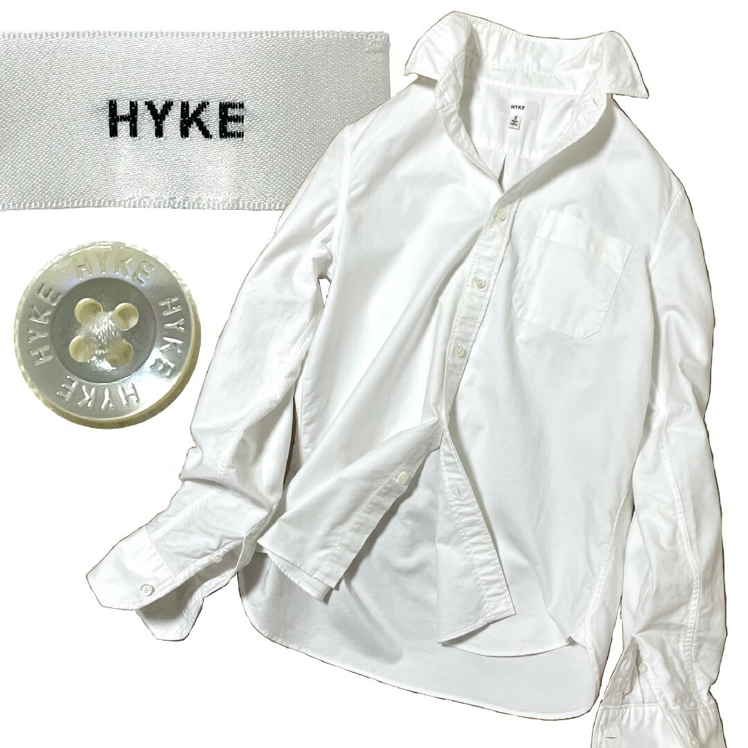 HYKE - 美品【HYKE】長袖シャツ 厚地コットン100% ボタンダウン HYKE - 美品【HYKE】長袖シャツ 厚地コットン100% ボタンダウン