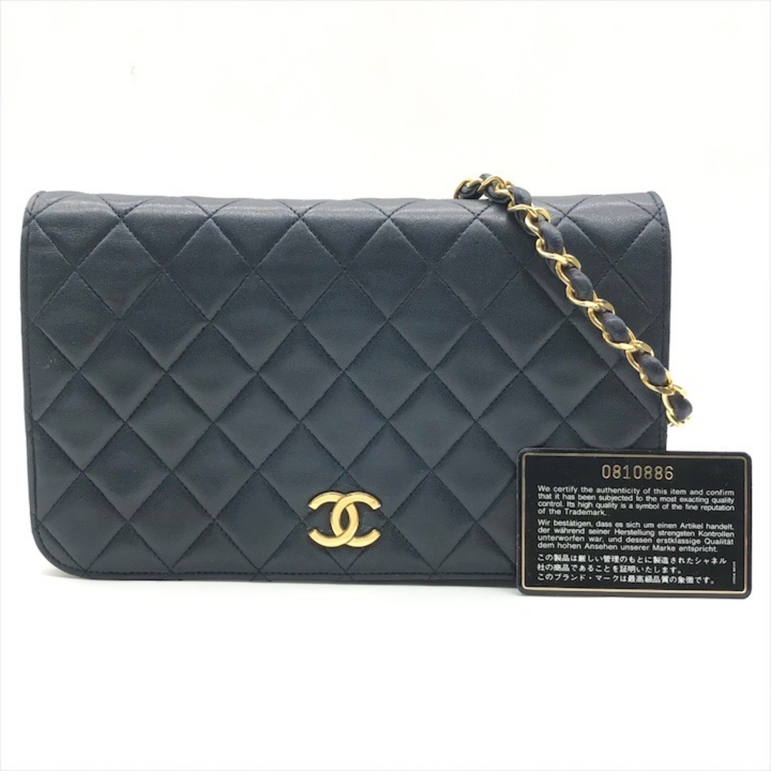 CHANEL - 良品 CHANEL シャネル ココマーク マトラッセ ラムスキン チェーン ショルダー バッグ ネイビー ブランド 鞄 a6967