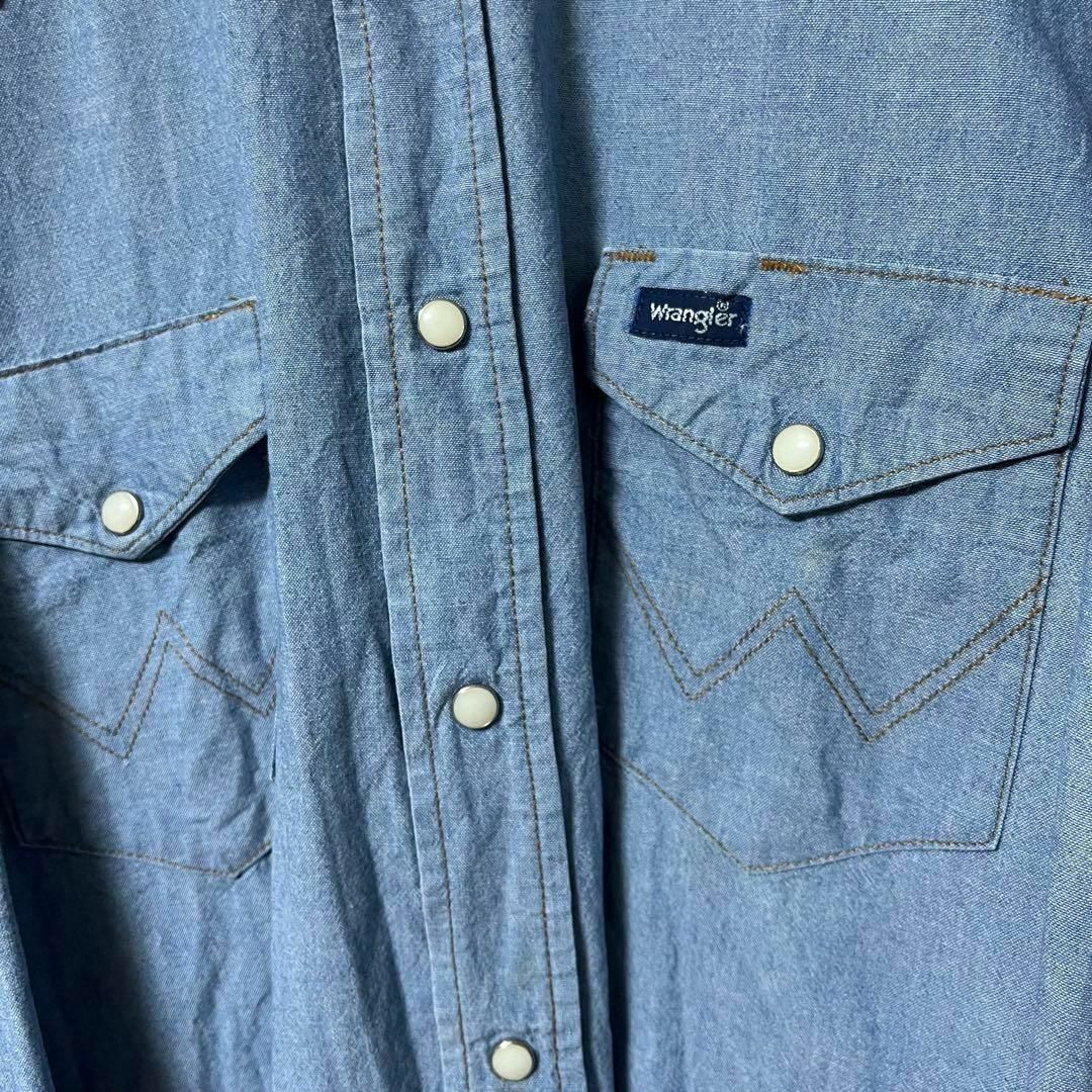 90's Wrangler ラングラー デニムシャツ 長袖 スナップボタン XL