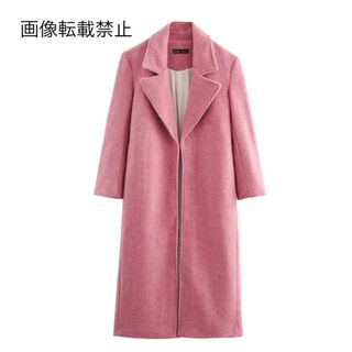 💋2月新作💄16464◆pink ピンク ロングコート(ロングコート)