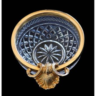 Baccarat - オールド・バカラ 金彩ロカイユ装飾貝殻ボウル 小物 Baccarat - オールド・バカラ 金彩ロカイユ装飾貝殻ボウル 小物