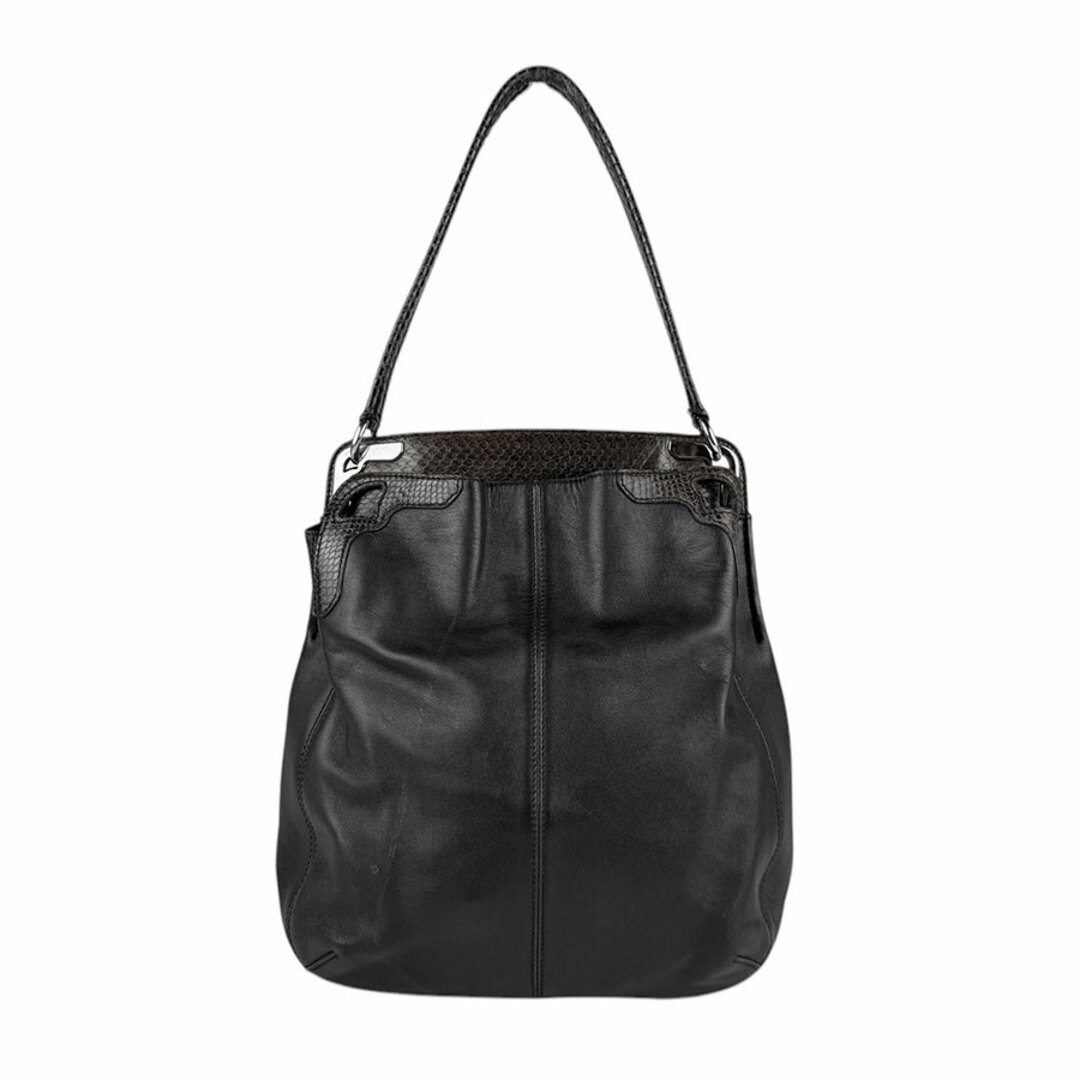 Cartier - カルティエ CARTIER ショルダーバッグ レザー/パイソン ブラック/ブラウン シルバー レディース 送料無料【中古】 z3833