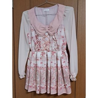 LIZ LISA - LIZLISA Sewing Bear柄セットアップ ホワイト×ピンク LIZ LISA - LIZLISA Sewing Bear柄セットアップ ホワイト×ピンク