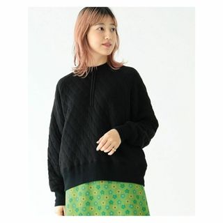 ビームスボーイ(BEAMS BOY)のBEAMS BOY キルティング ハーフジップ プルオーバー カットソー 黒 F(トレーナー/スウェット)