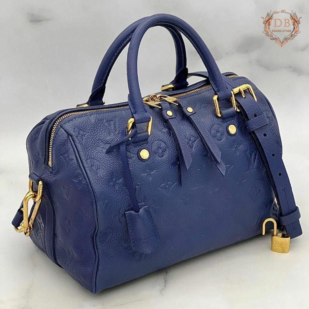 LOUIS VUITTON - 鍵錠付♪ ルイヴィトン アンプラント スピーディ25 モノグラム ダークブルー
