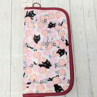 パスポートケース ストラップ付き ノアファミリー ねこ ネコ トラベル ピンク