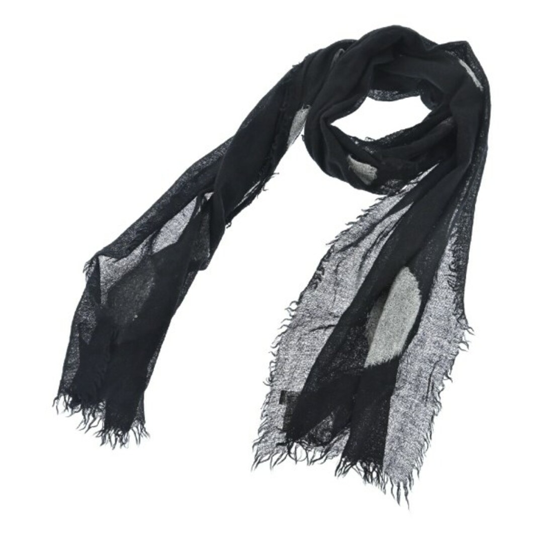 Yohji Yamamoto - YOHJI YAMAMOTO ヨウジヤマモト ストール - 黒 Yohji Yamamoto - YOHJI YAMAMOTO ヨウジヤマモト ストール - 黒