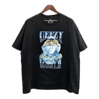 OhGeesy GEEZY WORLD 半袖Ｔシャツ ラッパー 大きいサイズ ブラック (メンズ XXL) 中古 古着 T4122(Tシャツ/カットソー(半袖/袖なし))