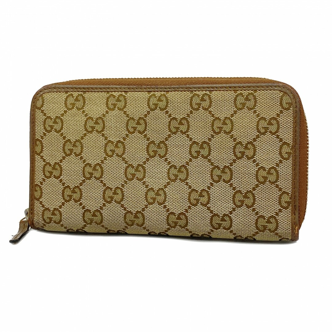 GUCCI - 【5bd4000】グッチ 長財布 GGキャンバス 363423 キャンバス ブラウン ゴールド金具【中古】レディース
