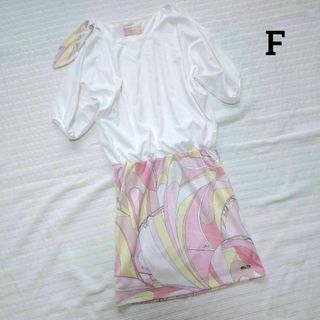 レディー(Rady)の⑫　レディー　Rady　キャバ嬢ドレス　ミニワンピース　ホワイト ピンク　(ひざ丈ワンピース)