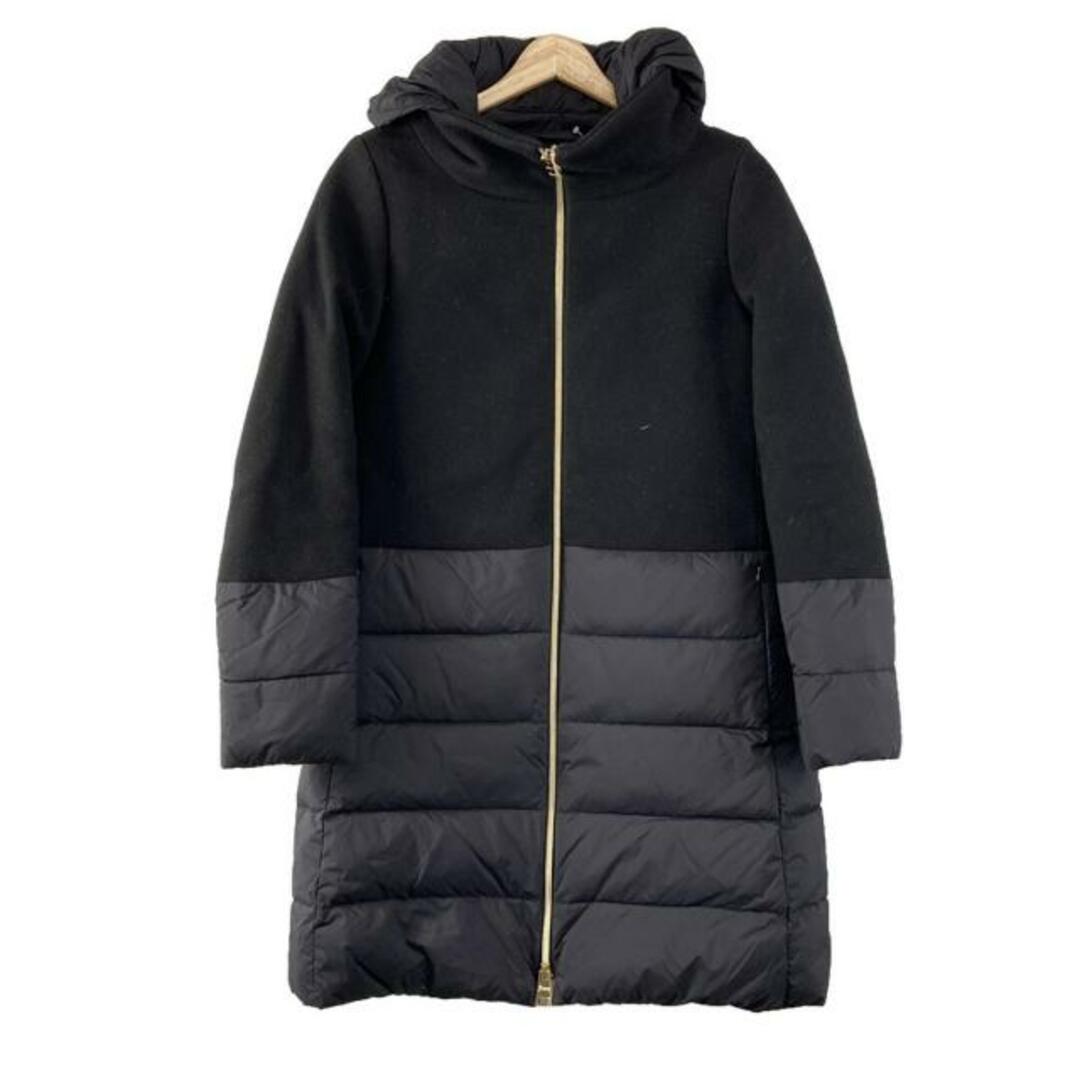 HERNO - HERNO(ヘルノ) ダウンコート サイズ40 M レディース美品  PI001564D 黒 異素材切替/ジップアップ/冬