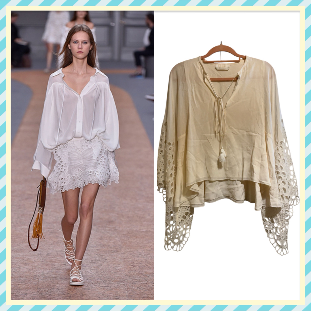Chloe - Chloe クロエ 2016ss カットレースシルクブラウス Chloe - Chloe クロエ 2016ss カットレースシルクブラウス