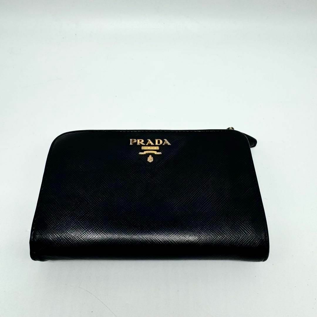 PRADA プラダ 折り財布 ロゴプレート ロゴ金具 サフィアーノ PRADA プラダ 折り財布 ロゴプレート ロゴ金具 サフィアーノ