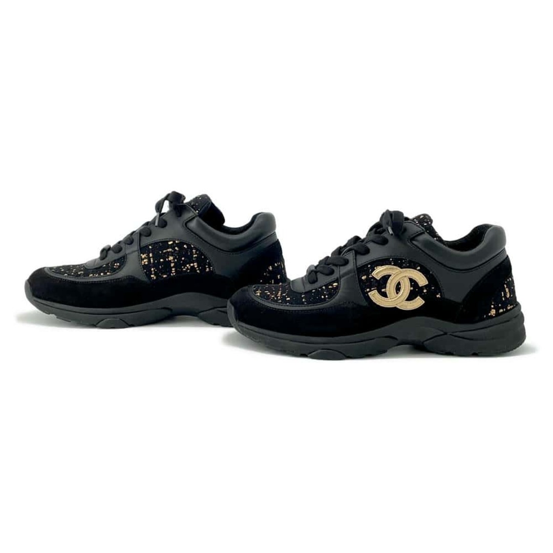 CHANEL - シャネル スニーカー ココマーク ツイード スエード CHANEL - シャネル スニーカー ココマーク ツイード スエード