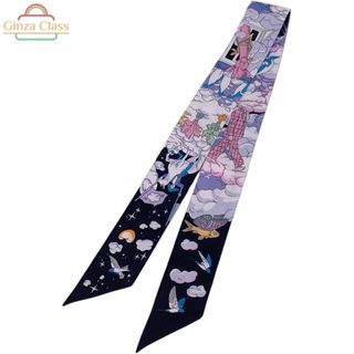 エルメス(HERMES)の【新品未使用】HERMES エルメス ツイリー「私の雲」SUR MON NUAGE シルク100% ブルー/ノワール/モーヴ マルチカラー スカーフ 送料無料 ginzaclass(バンダナ/スカーフ)