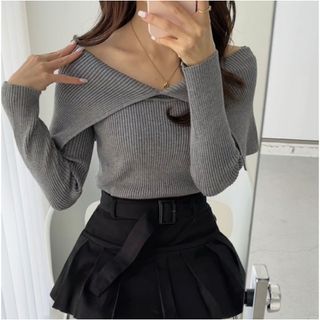サンドレスムーン　カウチンZIPニット