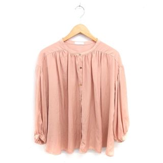 ドレスキップ(DRESKIP)のドレスキップ シャツ ブラウス バンドカラー 七分袖 M ピンクベージュ /TT(その他)