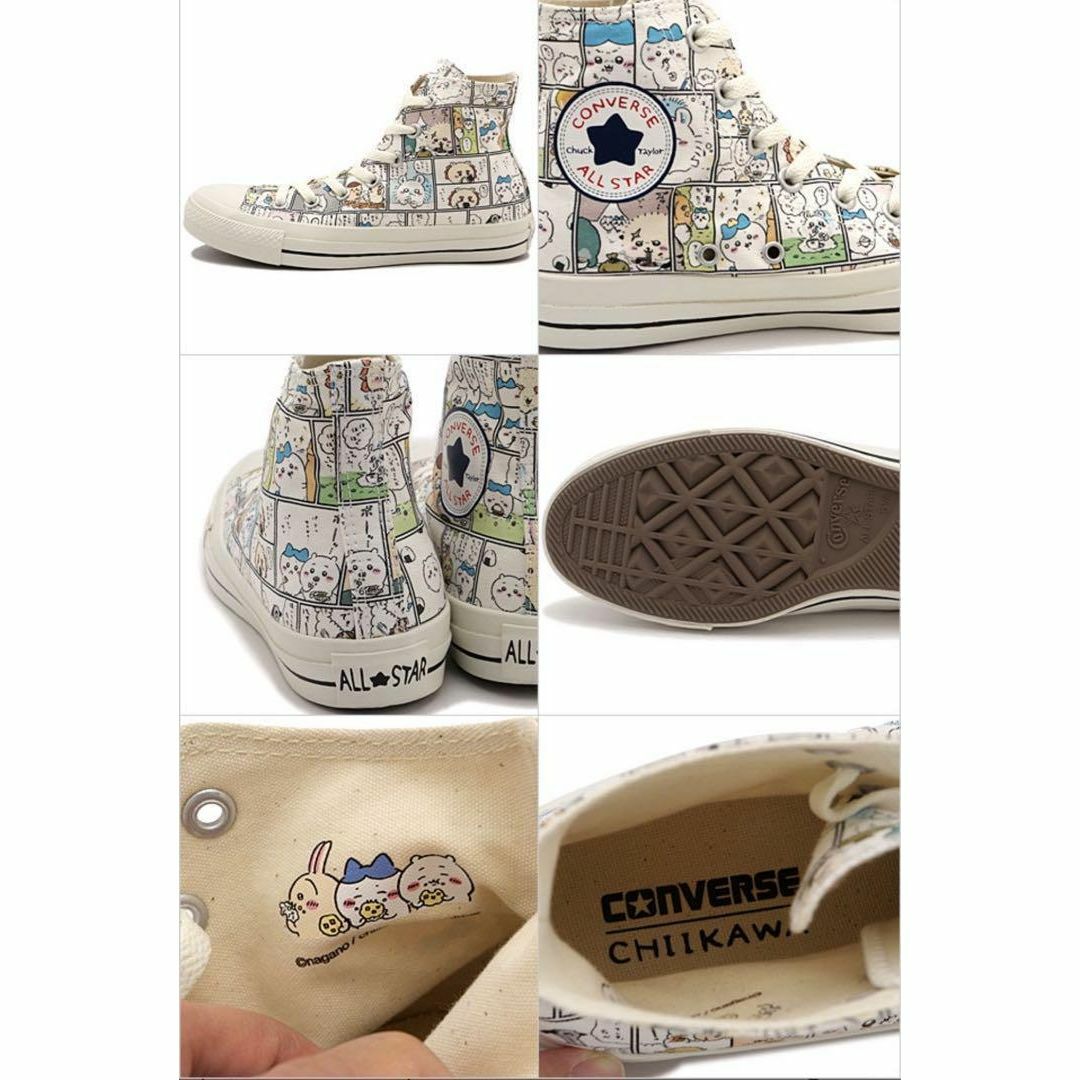 CONVERSE - CONVERSE コンバース ちいかわ コミック柄 白 靴 CONVERSE - CONVERSE コンバース ちいかわ コミック柄 白 靴