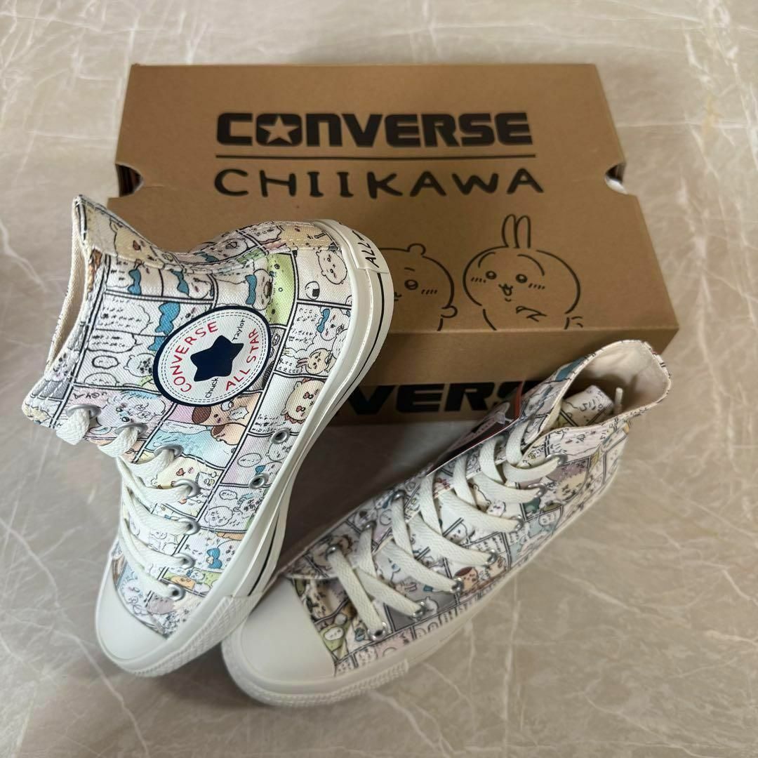 CONVERSE - CONVERSE コンバース ちいかわ コミック柄 白 靴 CONVERSE - CONVERSE コンバース ちいかわ コミック柄 白 靴