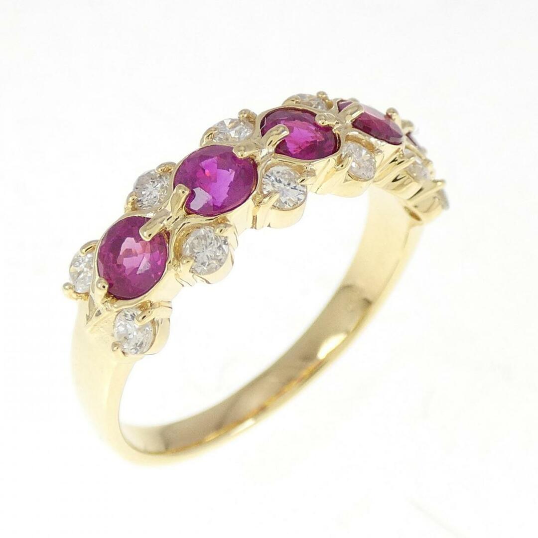 K18YG ルビー リング 0.92CT