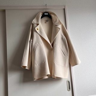 HERMES - 【鑑定済】エルメス ウールシルクコート レディース38 HERMES - 【鑑定済】エルメス ウールシルクコート レディース38