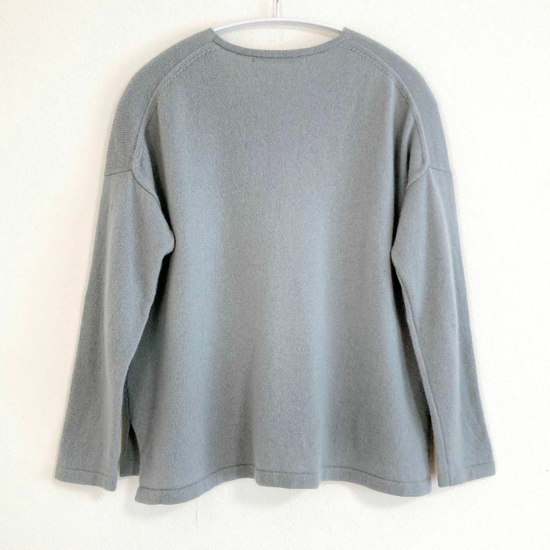 evam eva - evam eva カシミヤ100% Vネック ニット F ブルー evam eva - evam eva カシミヤ100% Vネック ニット F ブルー