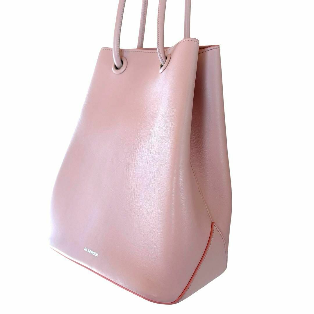 激安本物 美品 正規品 ピンク 2WAY バッグ レザー J-SHOPPER ジルサンダー バッグ