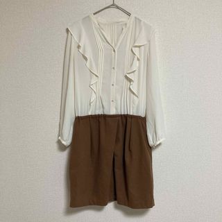 アパートバイローリーズ(apart by lowrys)のアパートバイローリーズ 長袖 ワンピース ひざ丈 カットソーワンピ Lサイズ(ひざ丈ワンピース)