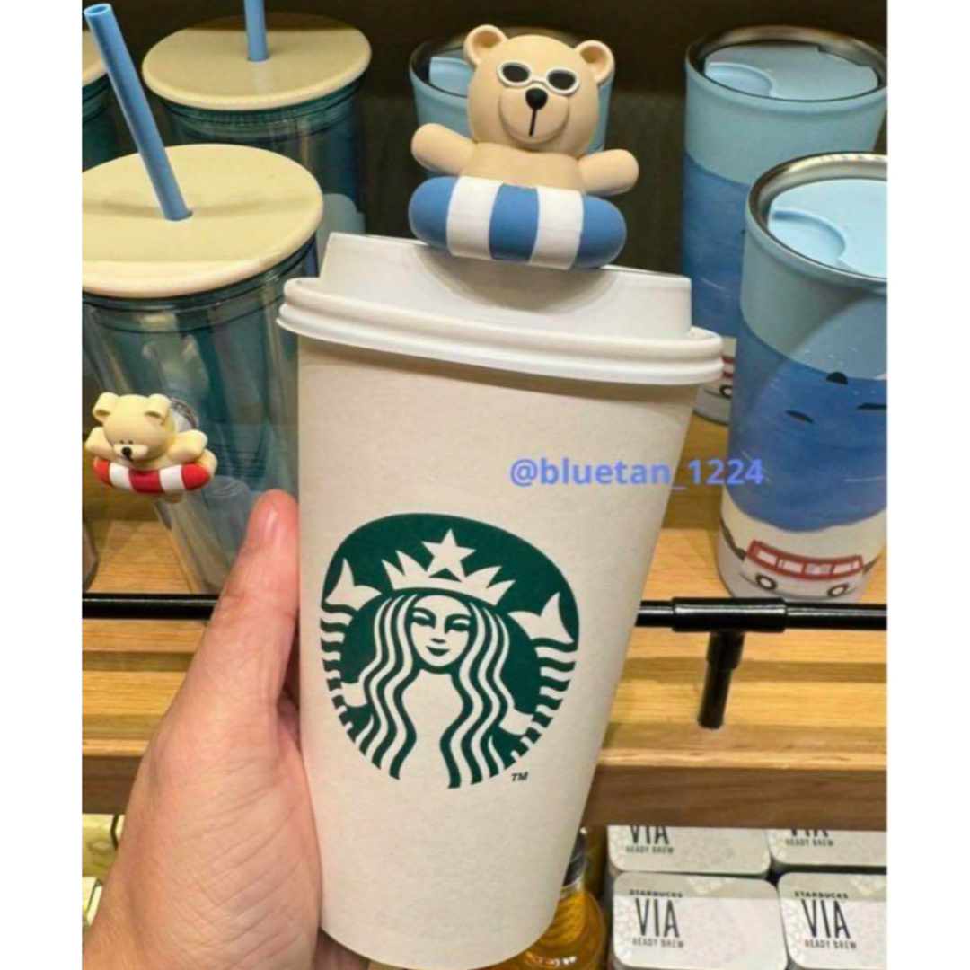 Starbucks Coffee(スターバックスコーヒー)の完売 スターバックス タイ 限定 ベアリスタ キャップ サマー ストッパー インテリア/住まい/日用品のキッチン/食器(その他)の商品写真