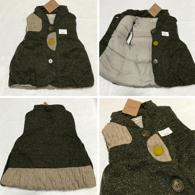 green parks(グリーンパークス)の新品✨パッチワーク ベスト 110 キッズ/ベビー/マタニティのキッズ服女の子用(90cm~)(ジャケット/上着)の商品写真