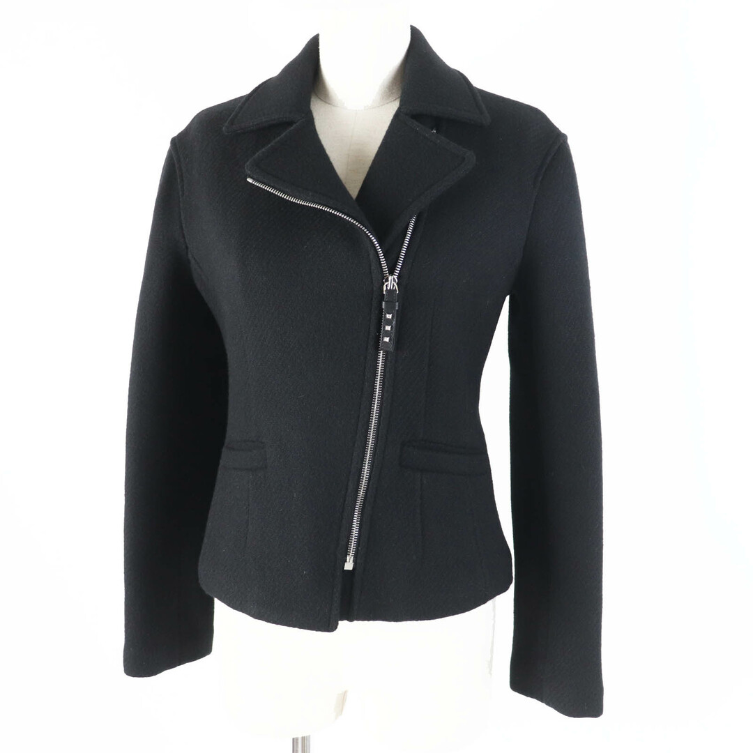 HERMES - 極美品◎HERMES エルメス 23AW 3H0208DW カシミヤ100％ 羊革 メドール金具 中綿入り ジャケット ブラック 34 フランス製 正規品 レディース