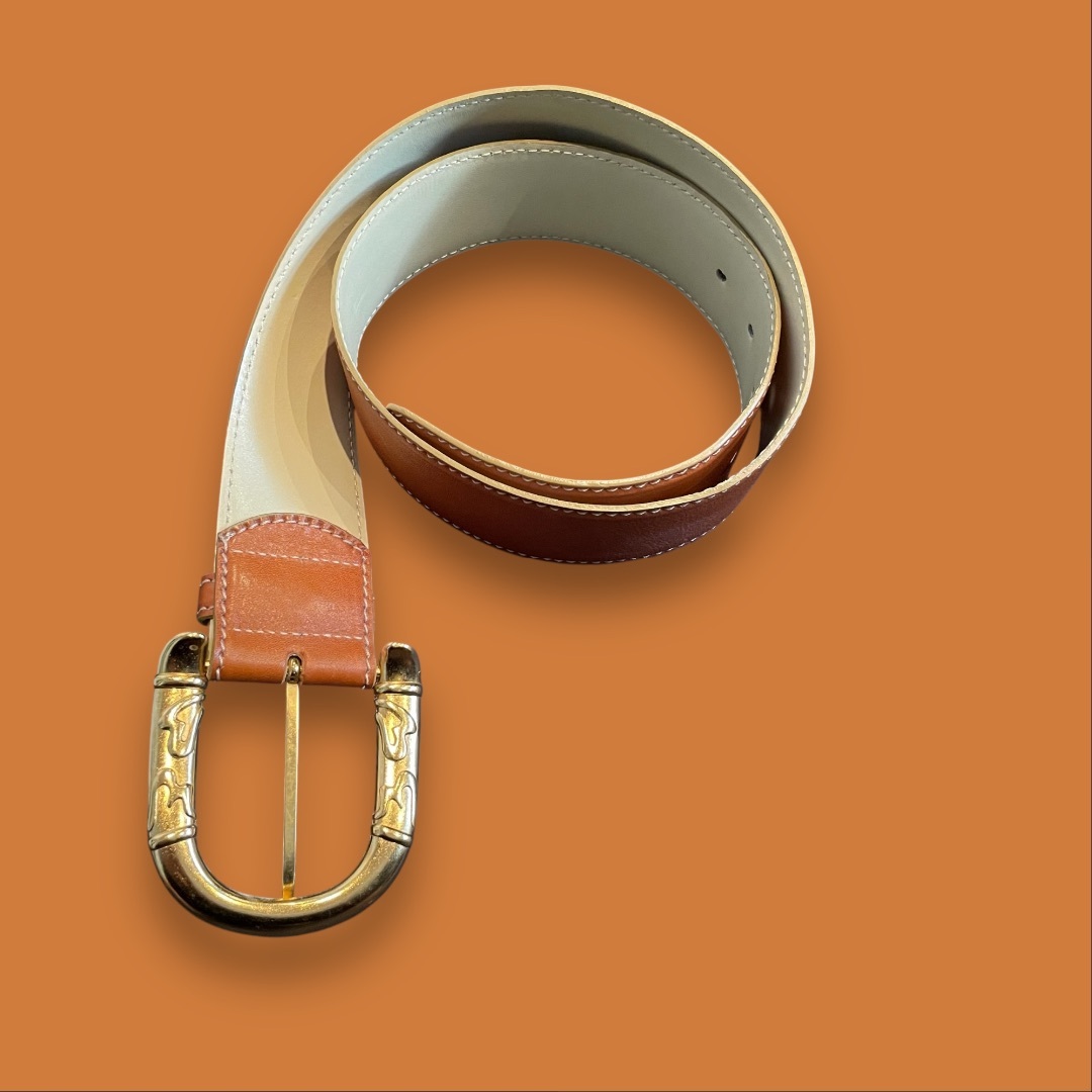 ESCADA エスカーダ キャメルレザーベルト ゴールドバックル ESCADA エスカーダ キャメルレザーベルト ゴールドバックル