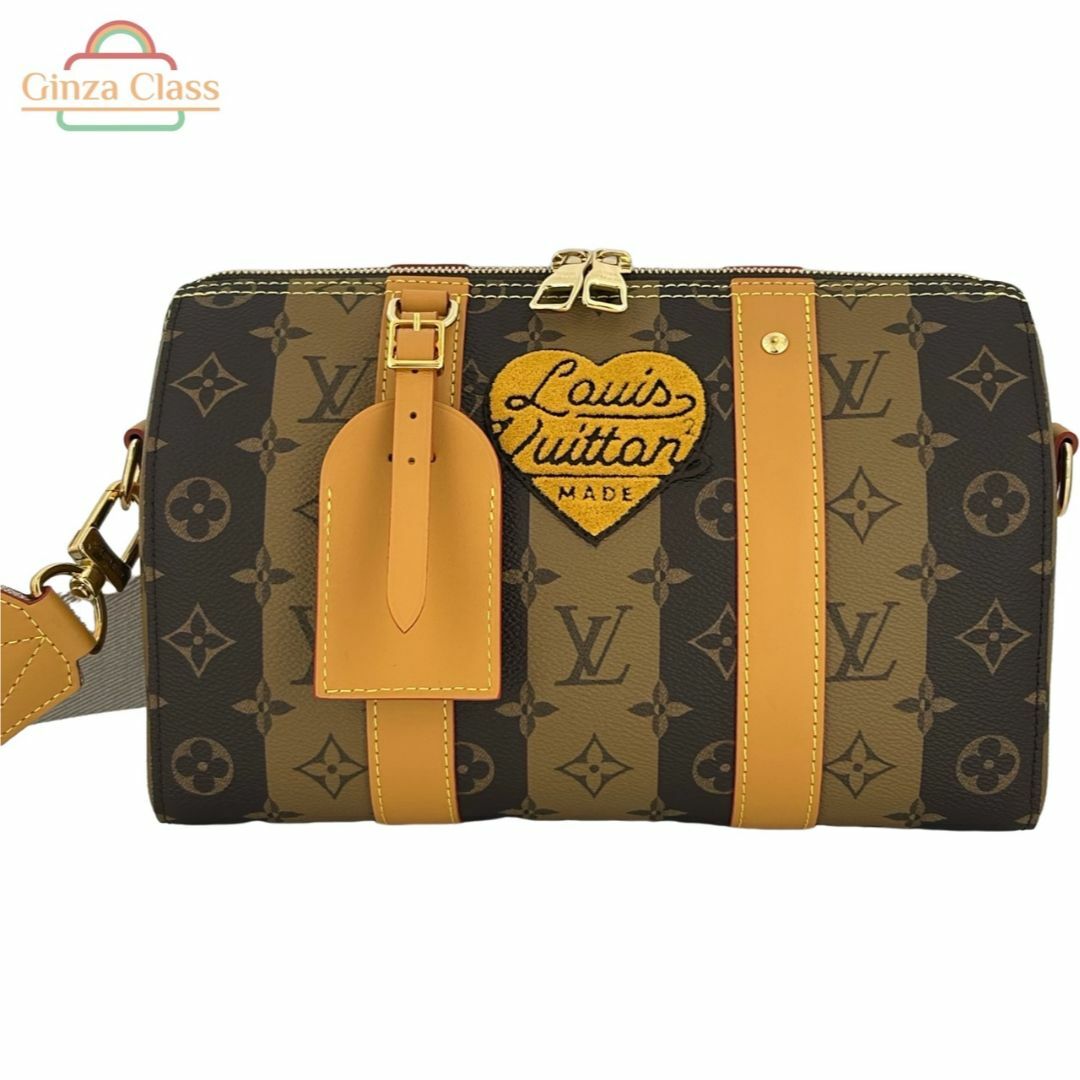 LOUIS VUITTON - 【未使用品】ルイヴィトン LOUIS VUITTON×NIGO コラボ シティキーポル モノグラムストライプ LVスクエアード M45963 ボストンバッグ ショルダーバッグ 斜め掛け モノグラムキャンバス メンズ 男女兼用 ユニセックス ginzaclass
